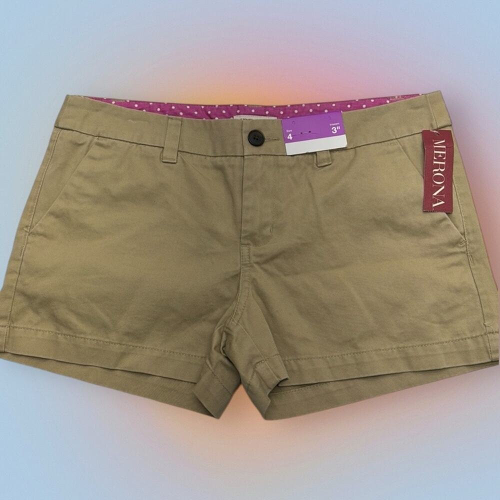 MERONA Women’s 4 Khaki Tan Cotton Shorts